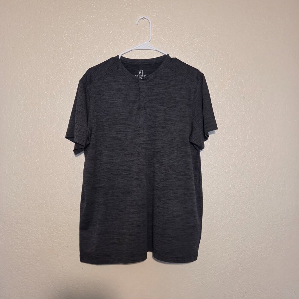 George Men's Large Grey Short Sleeve Shirt Active Wear